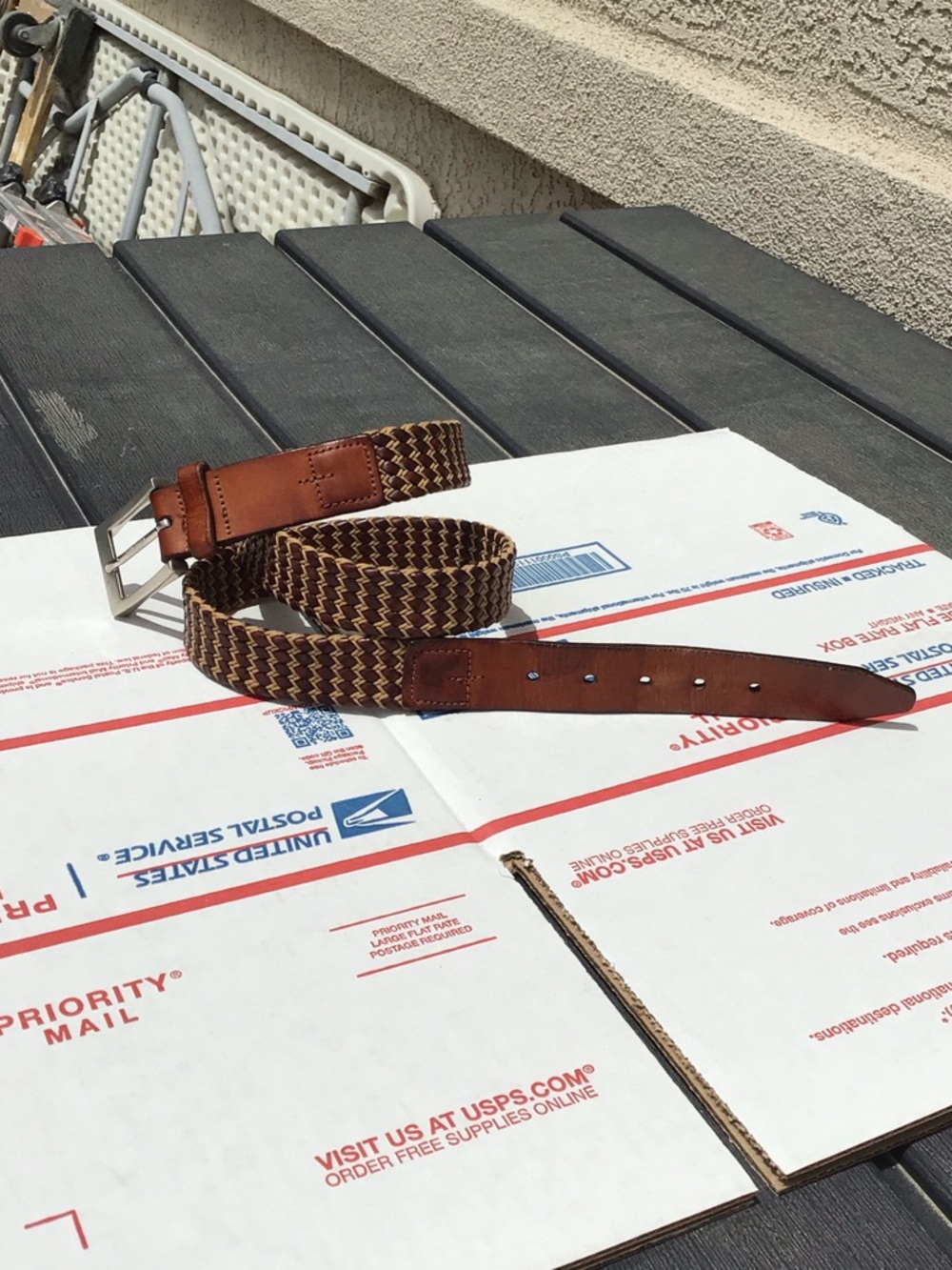 Martin Dingman 36/w great used leather  woven belt